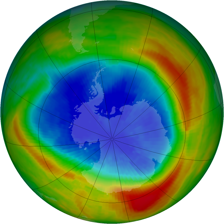 Antarctic ozone map for 19 September 1988